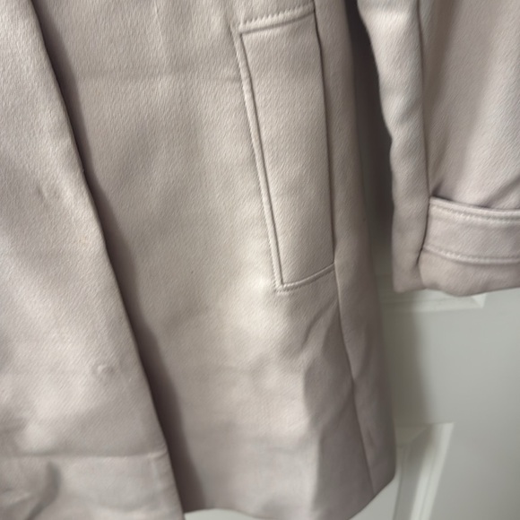 H&M Pea Coat Taupe Wool Ruffle - Picture 4 of 13